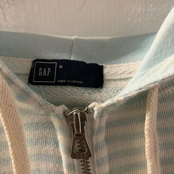 Gap hoodie white/blue stripe full zipper. - Picture 2 of 12